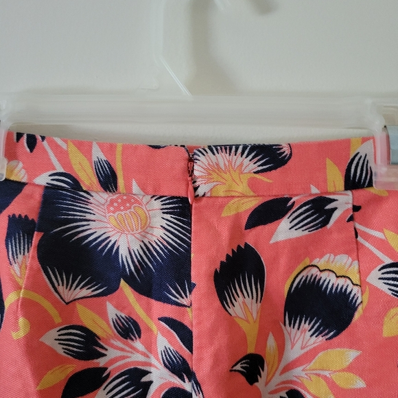 J Crew Linen Blend Hibiscus Floral Skirt - Picture 6 of 9